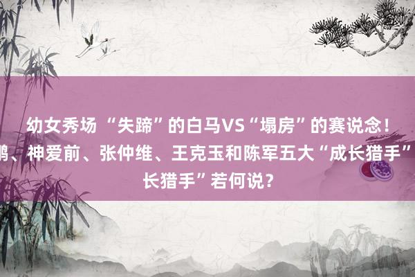 幼女秀场 “失蹄”的白马VS“塌房”的赛说念！看姚志鹏、神爱前、张仲维、王克玉和陈军五大“成长猎手”若何说？