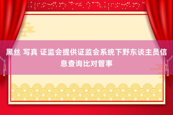 黑丝 写真 证监会提供证监会系统下野东谈主员信息查询比对管事